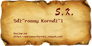 Sárossy Kornél névjegykártya
